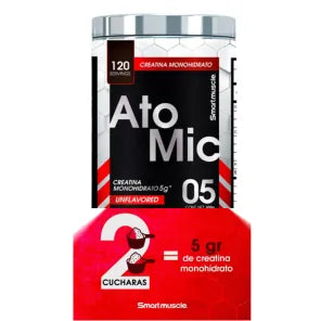 Atomic creatina mono hidratada sin sabor 120 por porciones