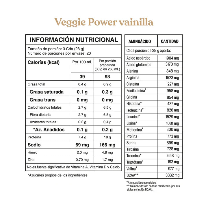 Proteína | Veggie Power vainilla VEGANA 560g