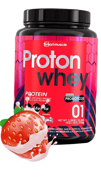 Proton Whey 2lb Fresa Smartmuscle Proteina Limpia